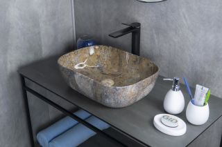 Раковина Gid Mnc333T 54474 накладная под камень глянцевый 46x32.5x13.5